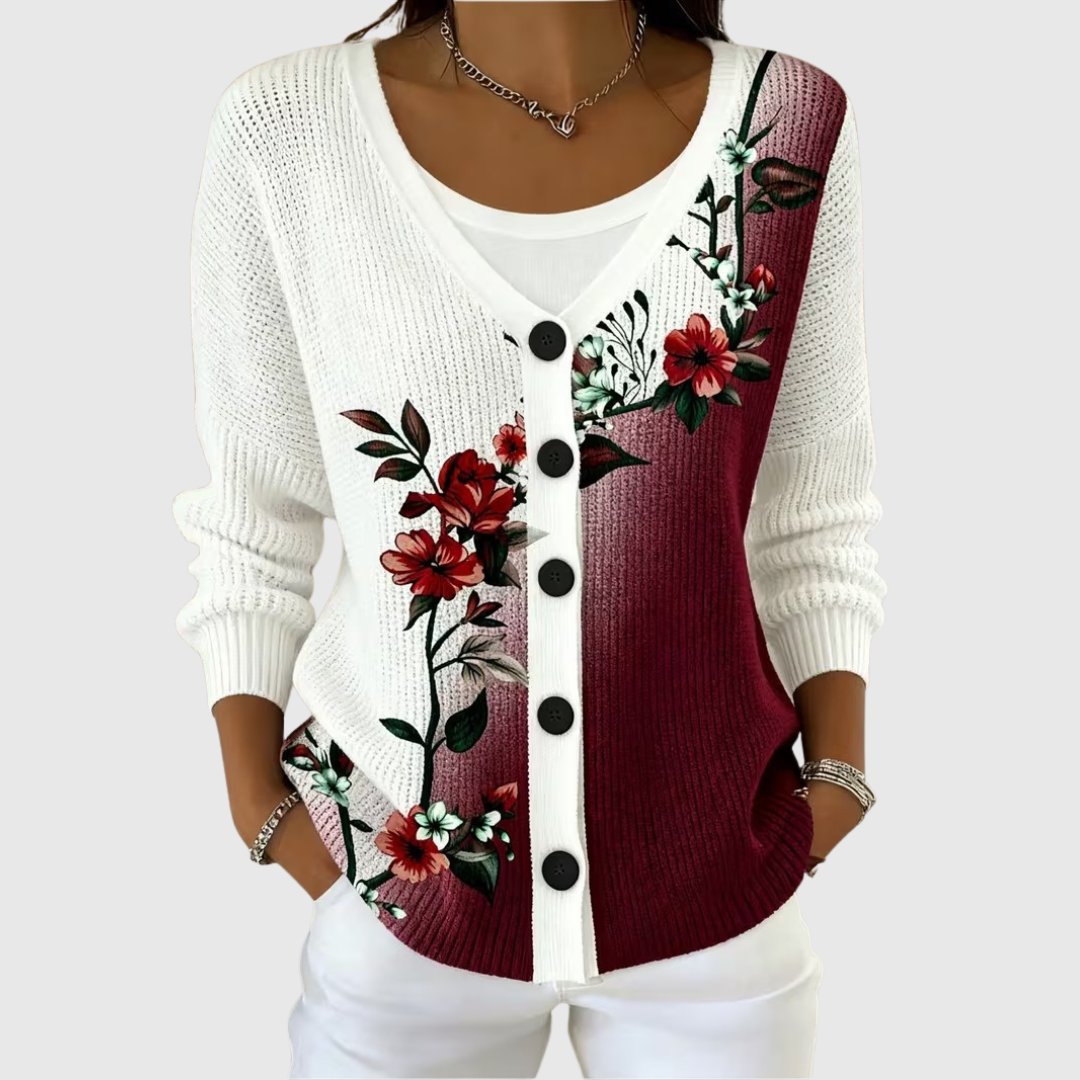 Weicher Strickcardigan mit Knöpfen Niamh – Weiss Modehaus