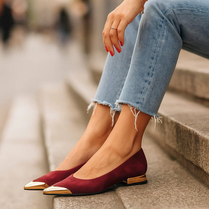 Aveline | Ballerinas mit Goldener Spitze