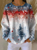 Hellblauer Weihnachts-Pullover mit Tannenbaum Damen Celia Hellblau – Weiss Modehaus