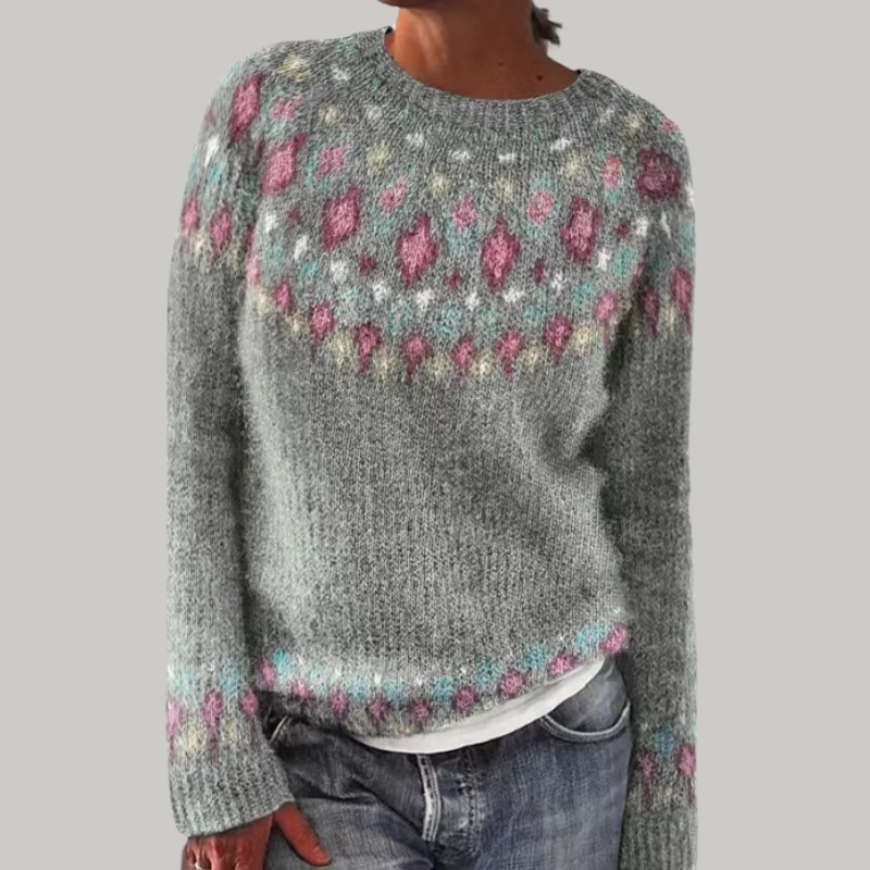 Pullover mit Muster Candace – Weiss Modehaus
