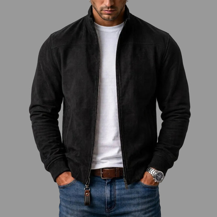 Bomber Wildleder Corrado Schwarz – Weiss Modehaus