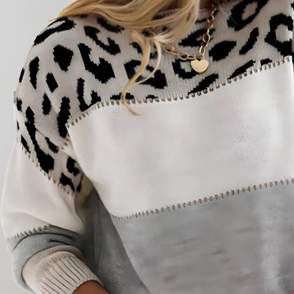 Strickpullover mit Leopardenakzent Diane – Bild 2