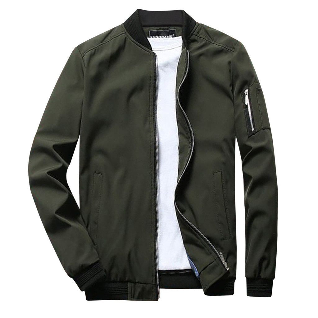 Kurze Jacke für Herren für die Übergangszeit Pietro Olivgrün – Weiss Modehaus