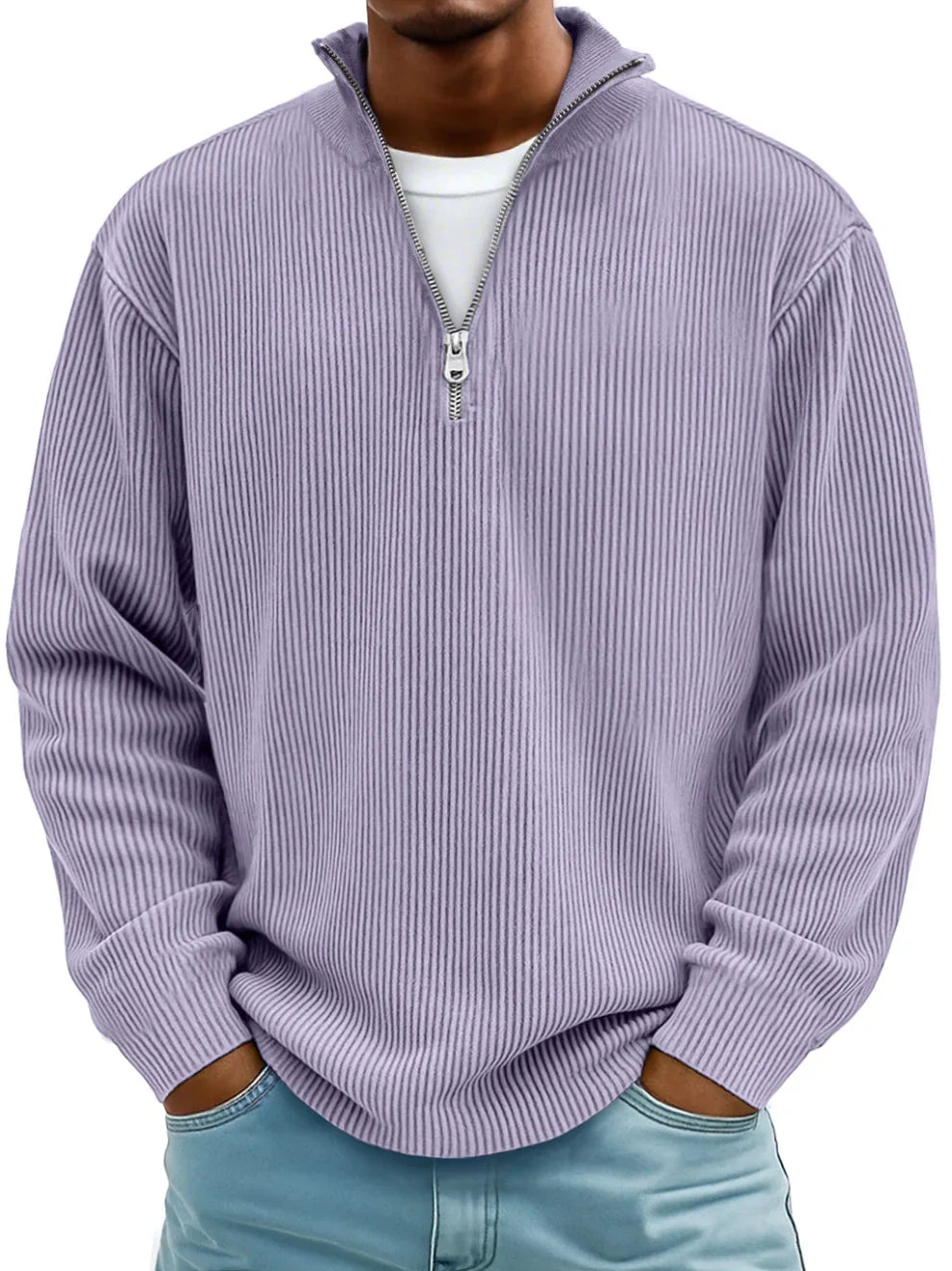 Rippstrickpullover mit Reißverschluss Marc – Bild 3