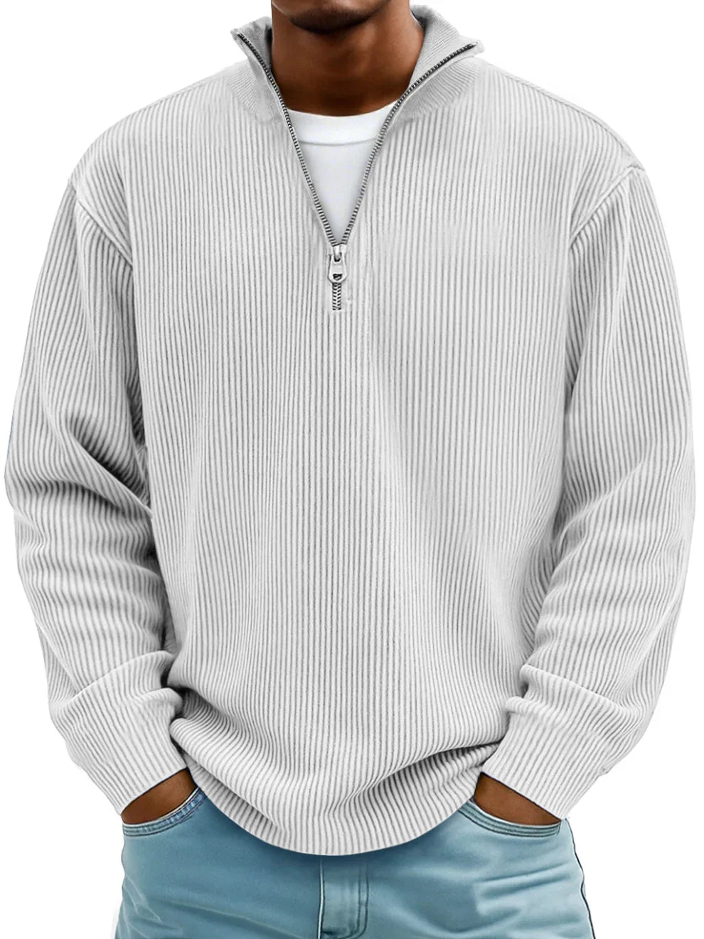 Rippstrickpullover mit Reißverschluss Marc – Bild 5