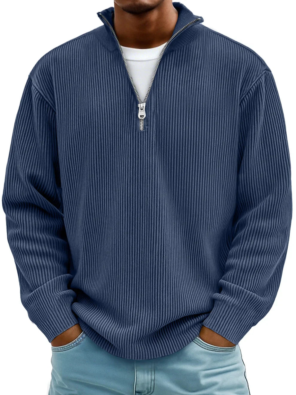Rippstrickpullover mit Reißverschluss Marc – Bild 6