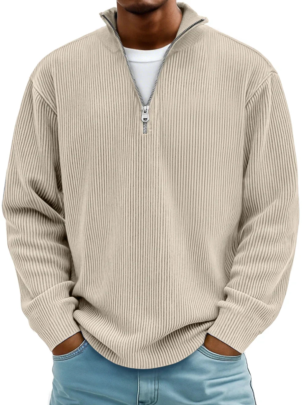 Rippstrickpullover mit Reißverschluss Marc – Bild 7