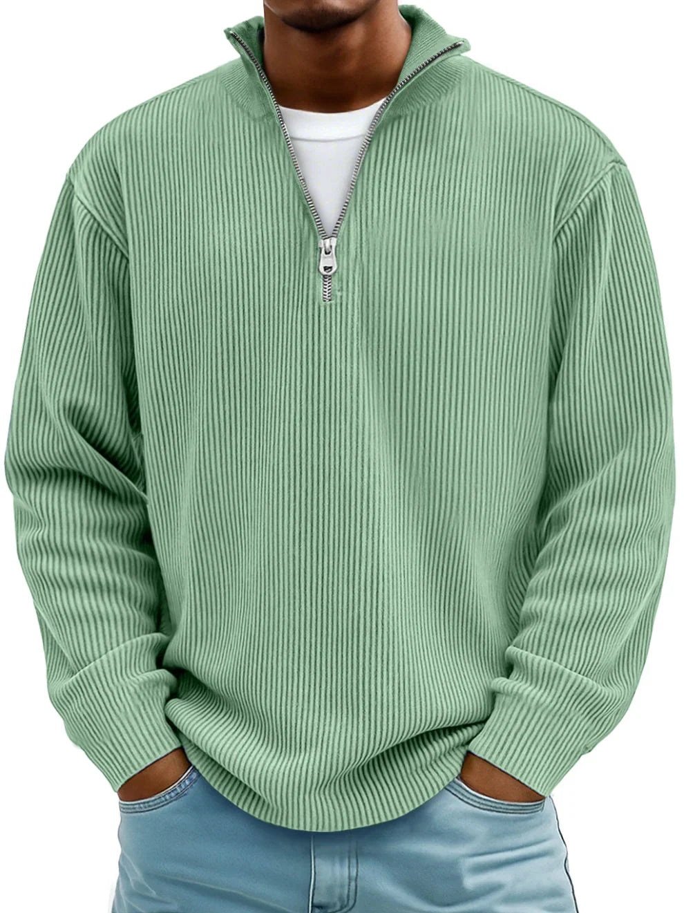 Rippstrickpullover mit Reißverschluss Marc – Bild 8