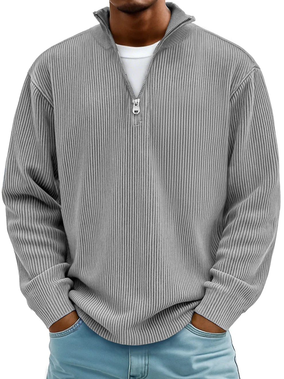 Rippstrickpullover mit Reißverschluss Marc – Bild 9