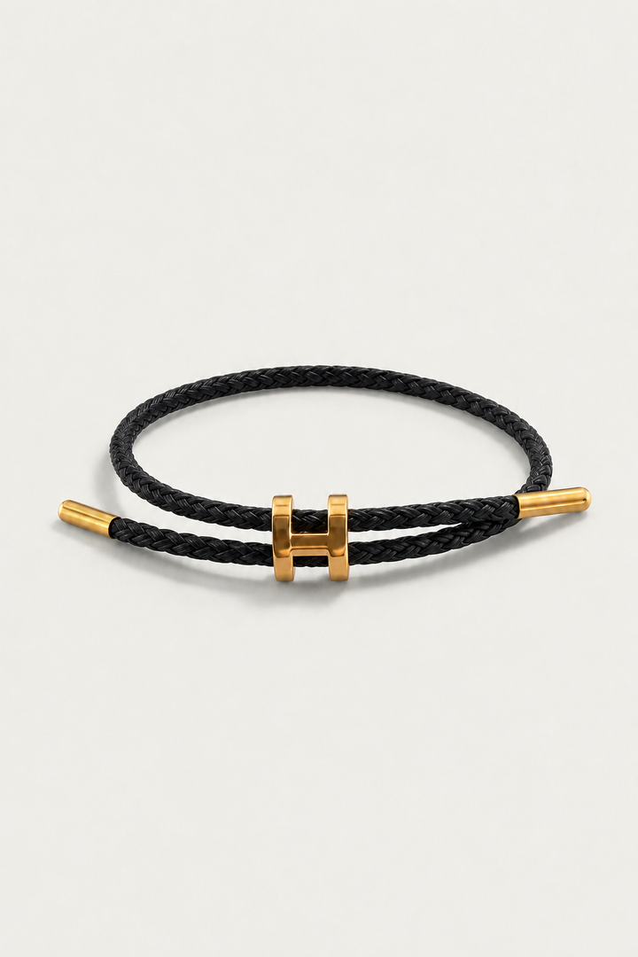 Leopold™ | Geflochtenes Armband Schwarz/Gold