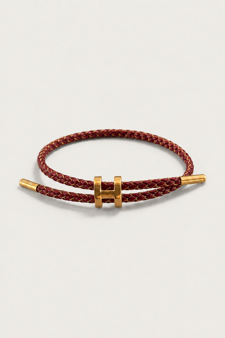 Ferdinand™ | Geflochtenes Armband Bordeaux/Gold