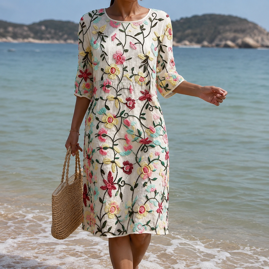 Rebecca | Damen Blumenmuster Kleid