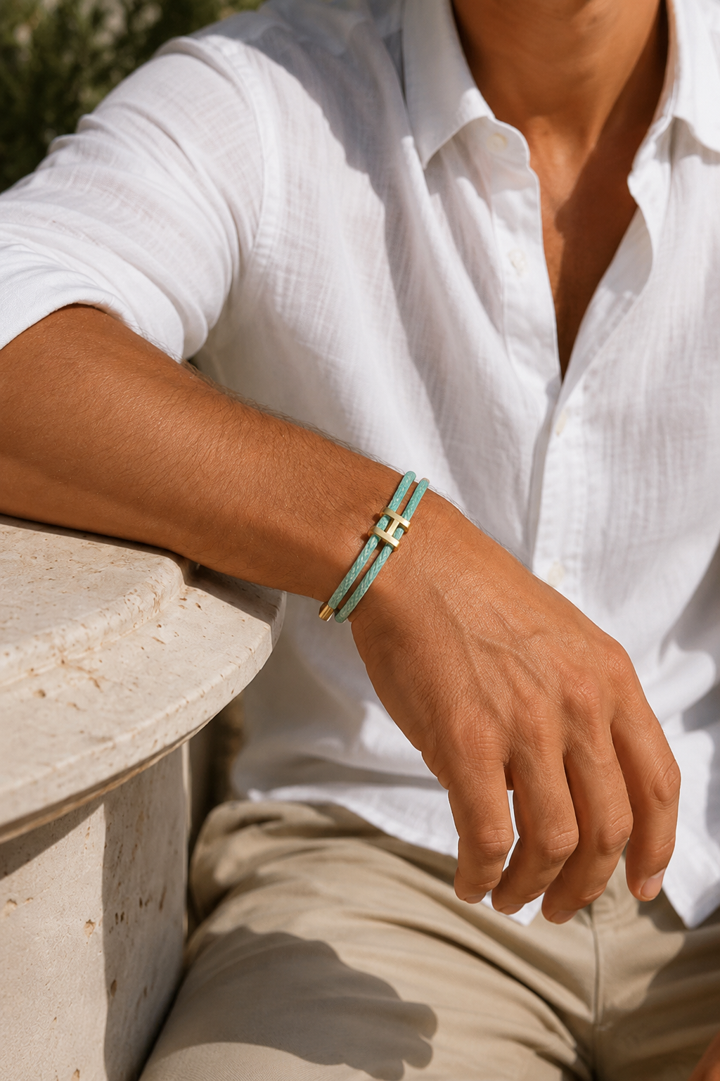 Valentin™ | Geflochtenes Armband Mint/Gold