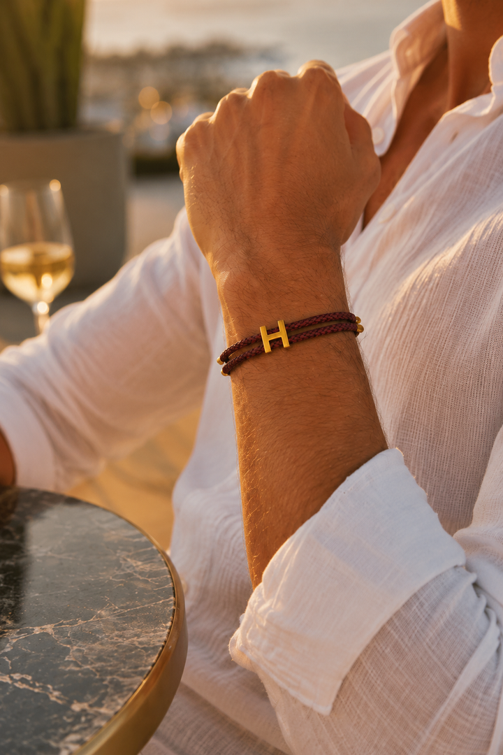 Ferdinand™ | Geflochtenes Armband Bordeaux/Gold