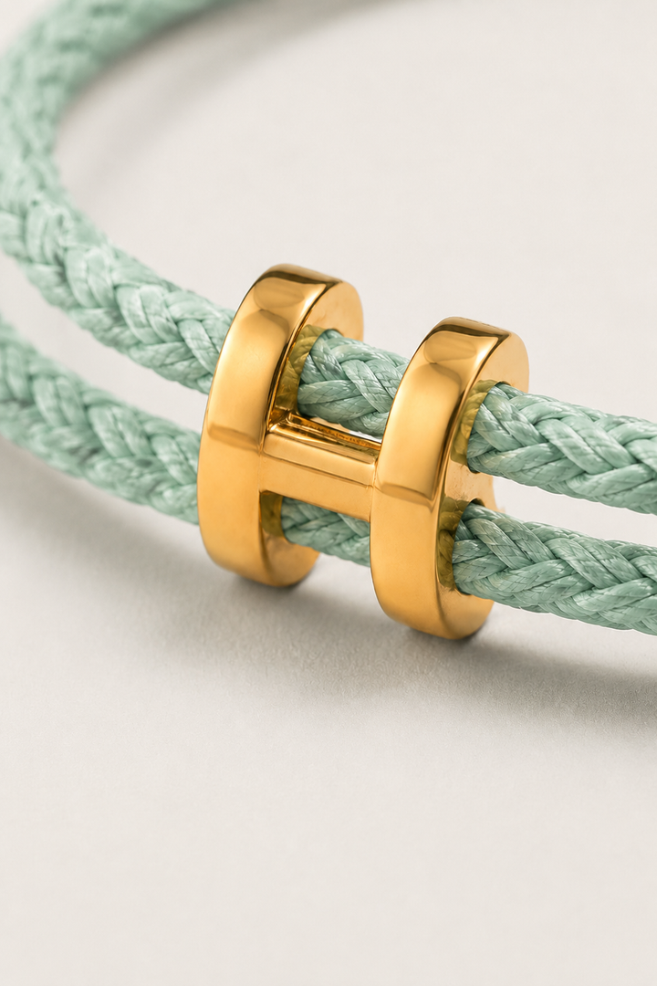 Valentin™ | Geflochtenes Armband Mint/Gold