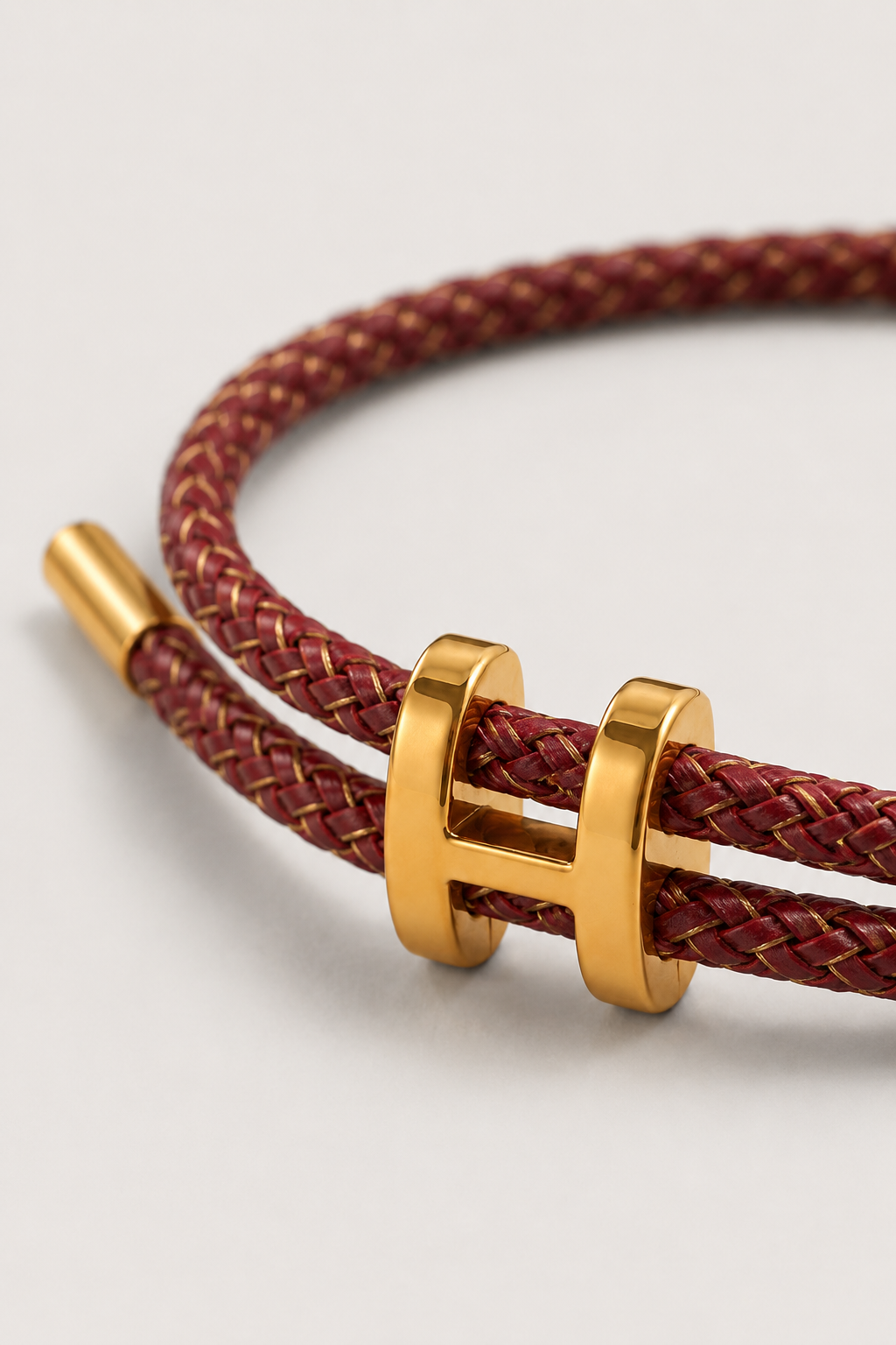 Ferdinand™ | Geflochtenes Armband Bordeaux/Gold