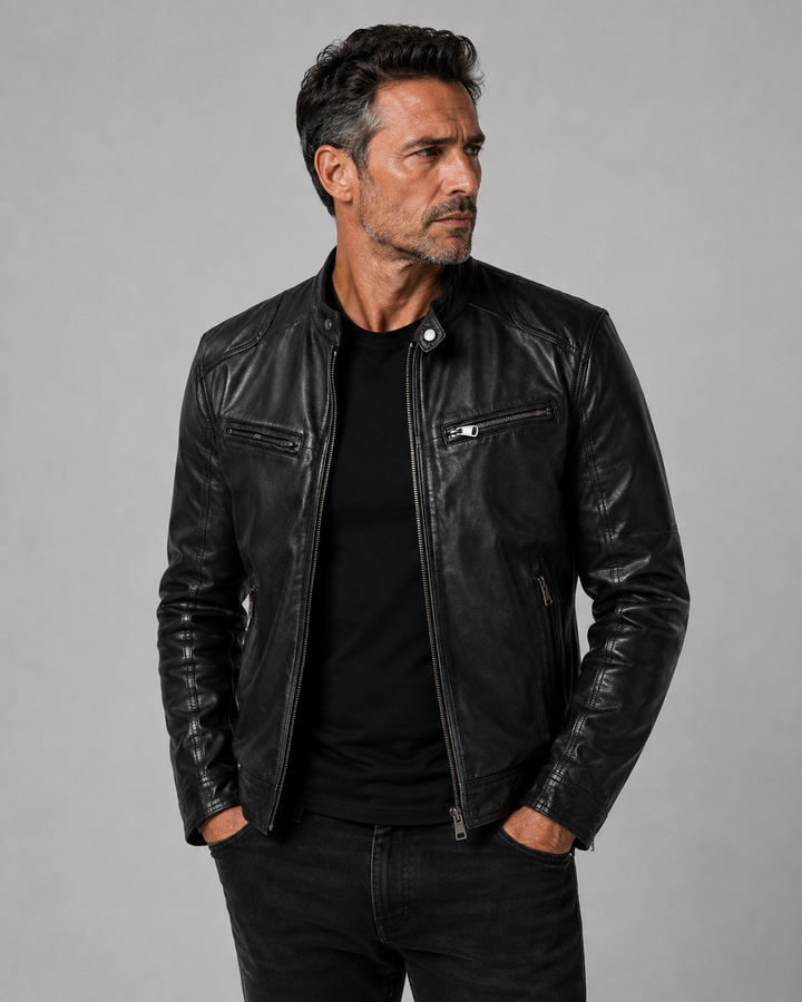Herren Lederjacke Enganliegend Alfredo – Bild 4