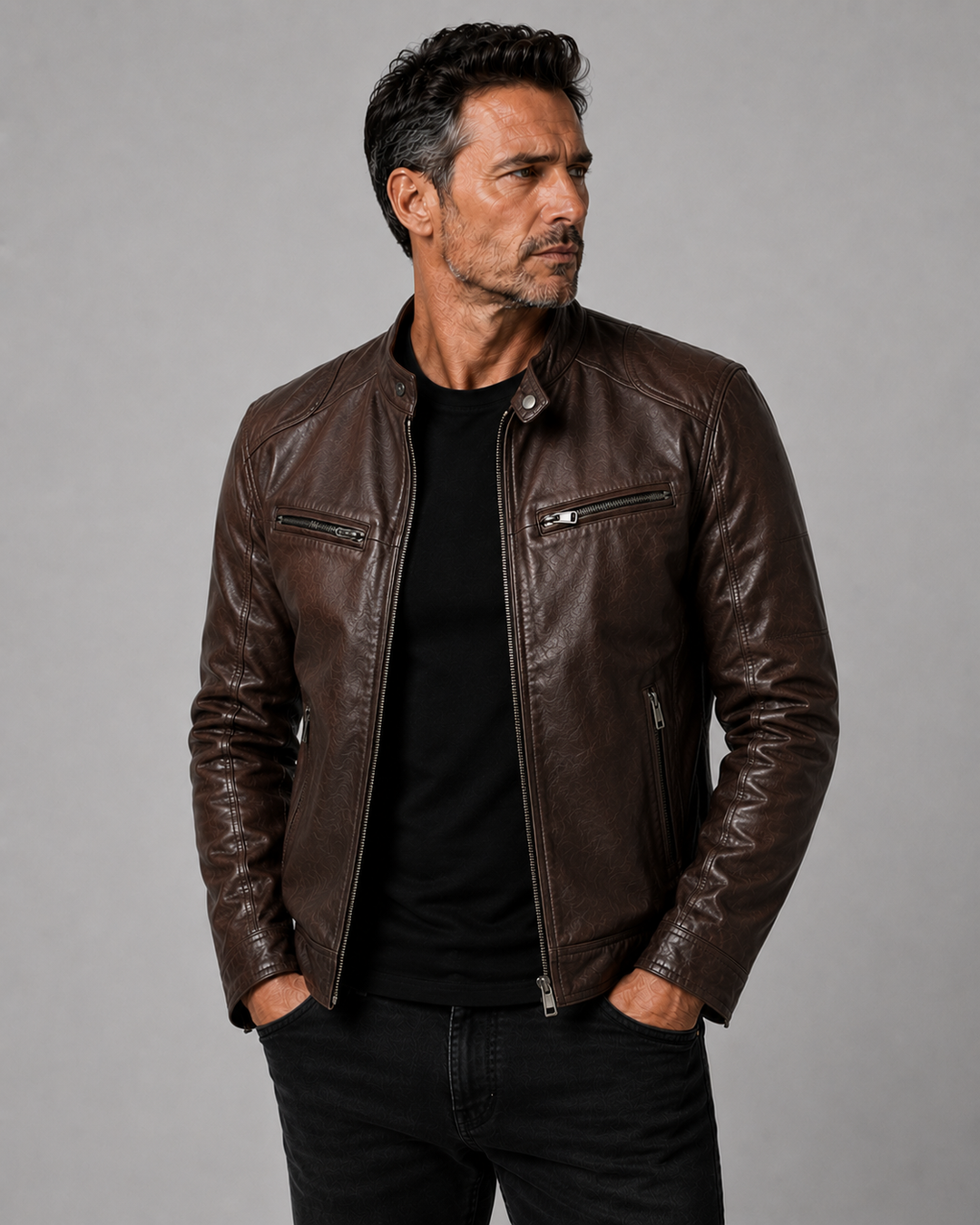 Herren Lederjacke Enganliegend Alfredo – Bild 3