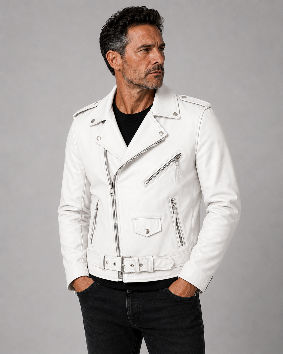 Adriano | Herren Lederjacke mit Reißverschluss