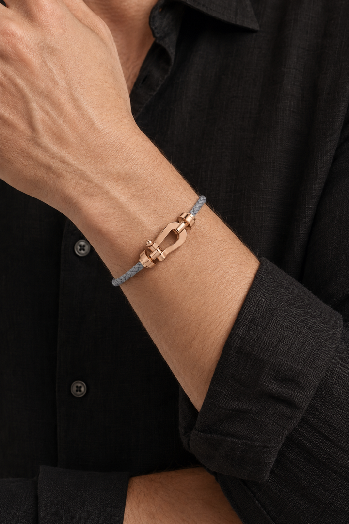 Julius™ | Segeltau-Armband Grau/Roségold