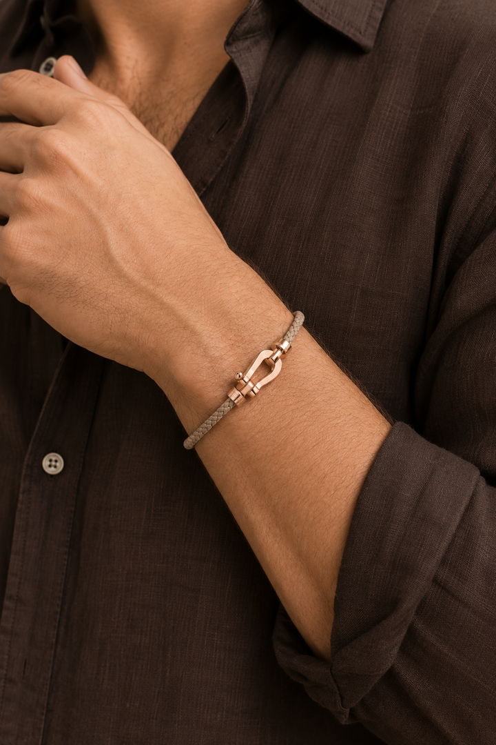 Raphael™ | Segeltau-Armband Hellbraun/Roségold