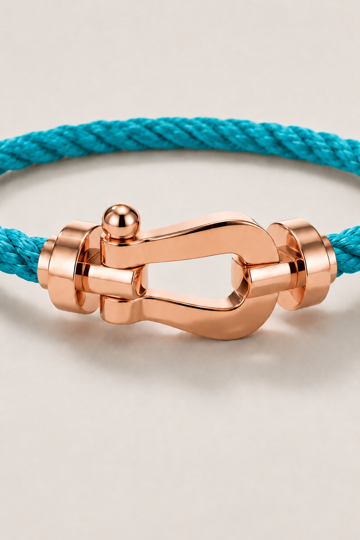 Wilhelm™ | Segeltau-Armband Hellblau/Roségold