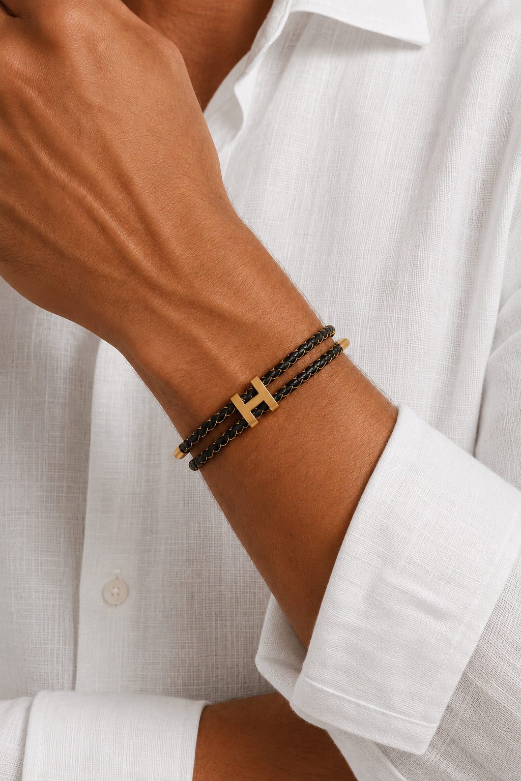 Maximilian™ | Geflochtenes Armband Gold/Schwarz