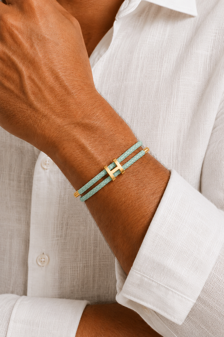 Valentin™ | Geflochtenes Armband Mint/Gold