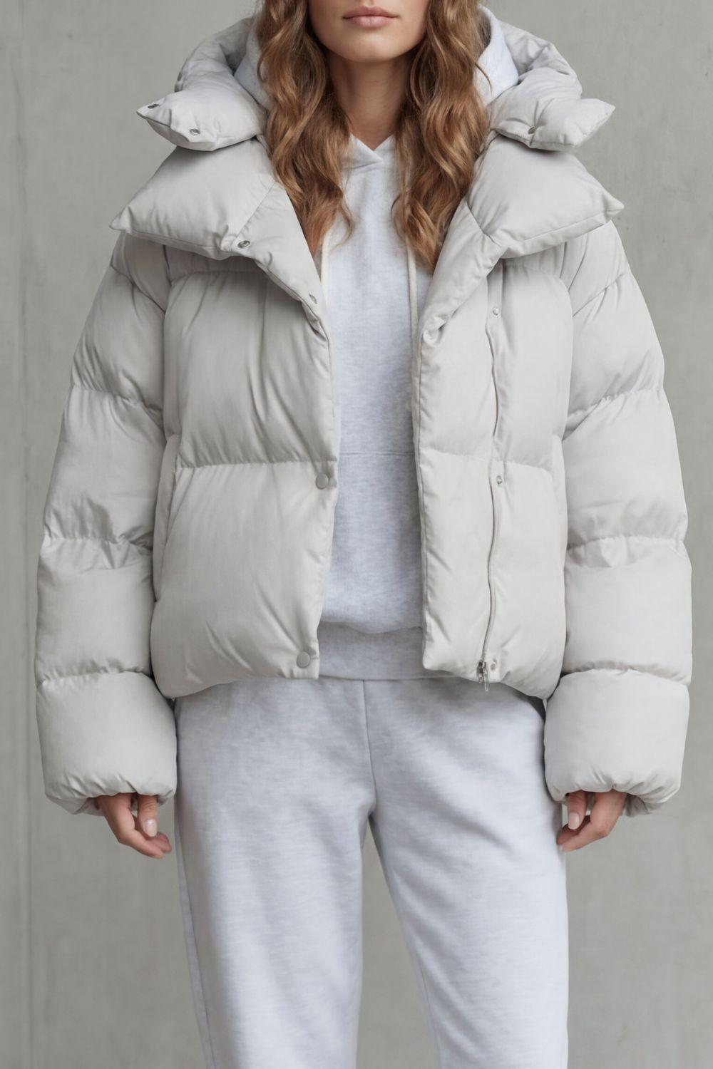 Kurze Daunenjacke mit Oversize-Kragen Damen Roberta – Bild 2