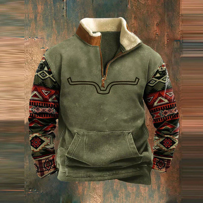 Robuster Pullover mit halbem Reißverschluss Herren Aurelio – Bild 2