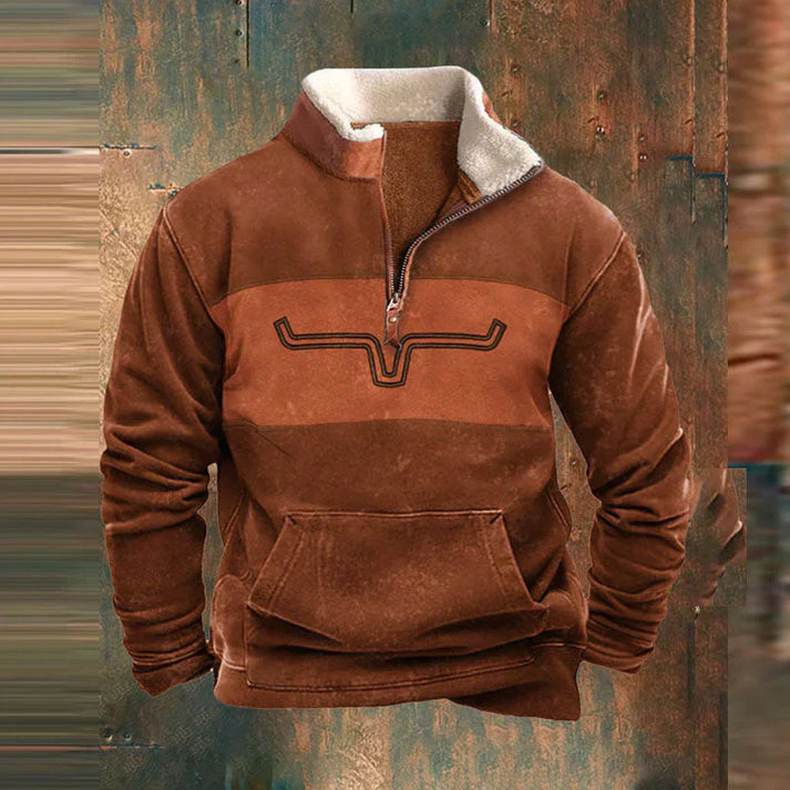 Robuster Pullover mit halbem Reißverschluss Herren Aurelio – Bild 3