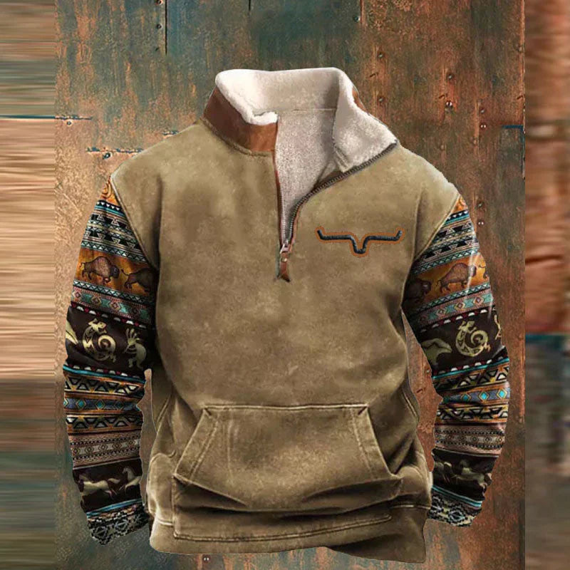Robuster Pullover mit halbem Reißverschluss Herren Aurelio – Bild 4