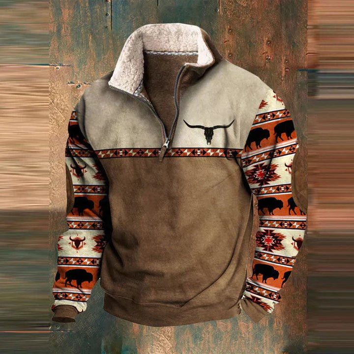 Robuster Pullover mit halbem Reißverschluss Herren Aurelio – Bild 6