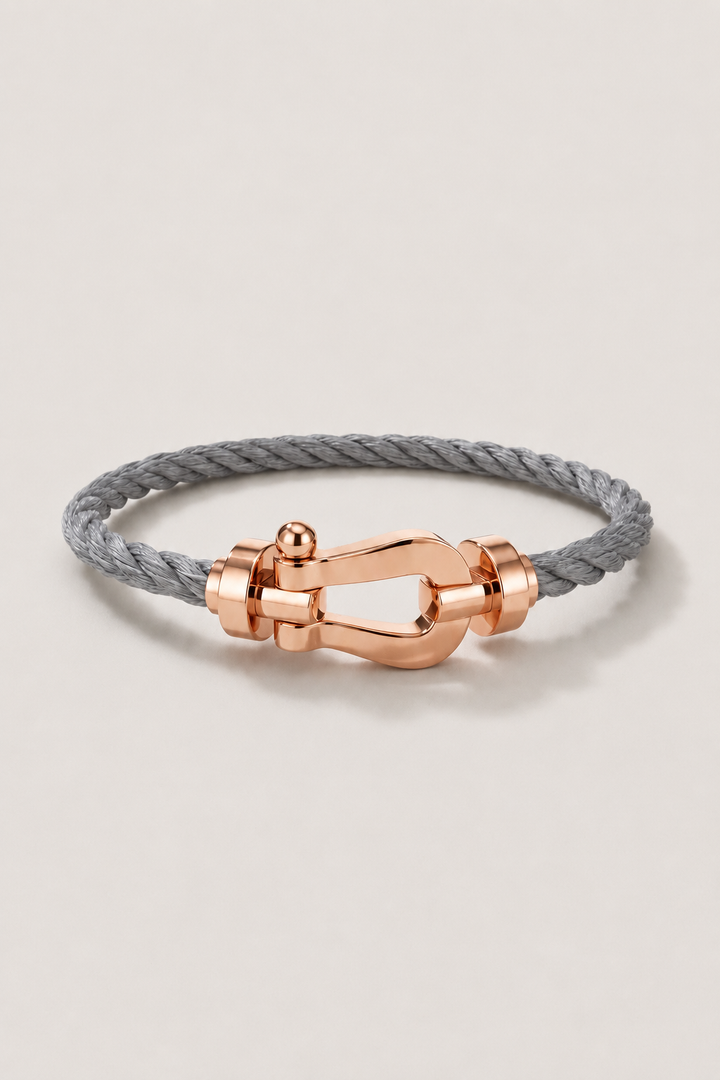 Julius™ | Segeltau-Armband Grau/Roségold