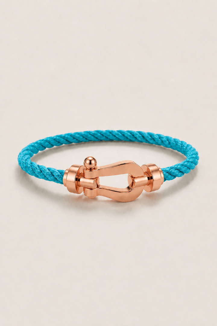 Wilhelm™ | Segeltau-Armband Hellblau/Roségold