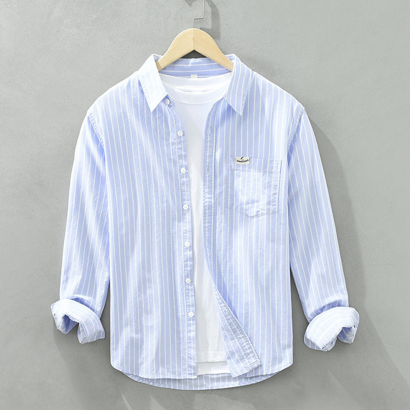 Gestreifte Oxford-Hemd Emiliano Blau – Weiss Modehaus