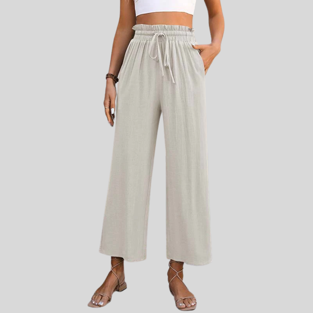 Leichte Lounge-Hose Eluna Beige – Weiss Modehaus