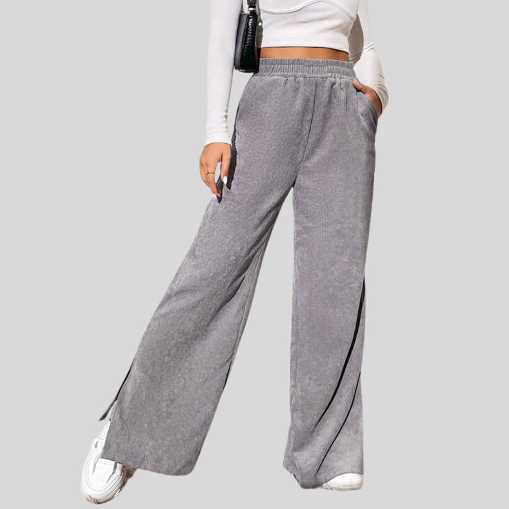 Bequeme Freizeit-Hosen Nahla Grau – Weiss Modehaus