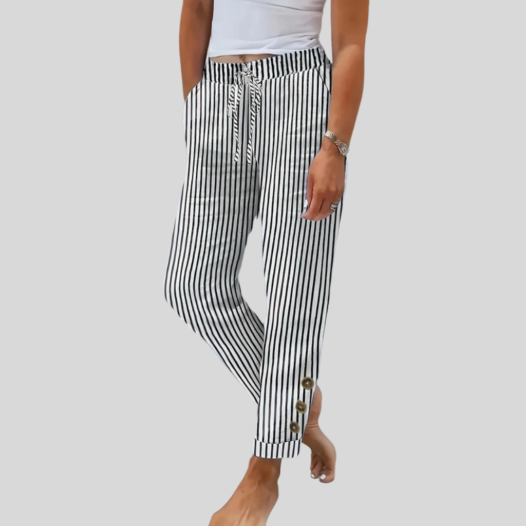 Lässige Streifenhose Raquelle Schwarz – Weiss Modehaus