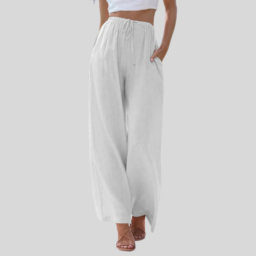 Elegante Sommerhose Vivian Beige – Weiss Modehaus