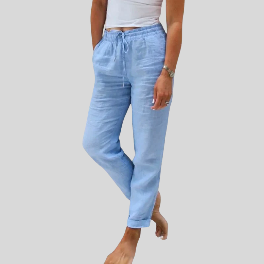 Elegante Hosen für Frauen Margaret Blau – Weiss Modehaus