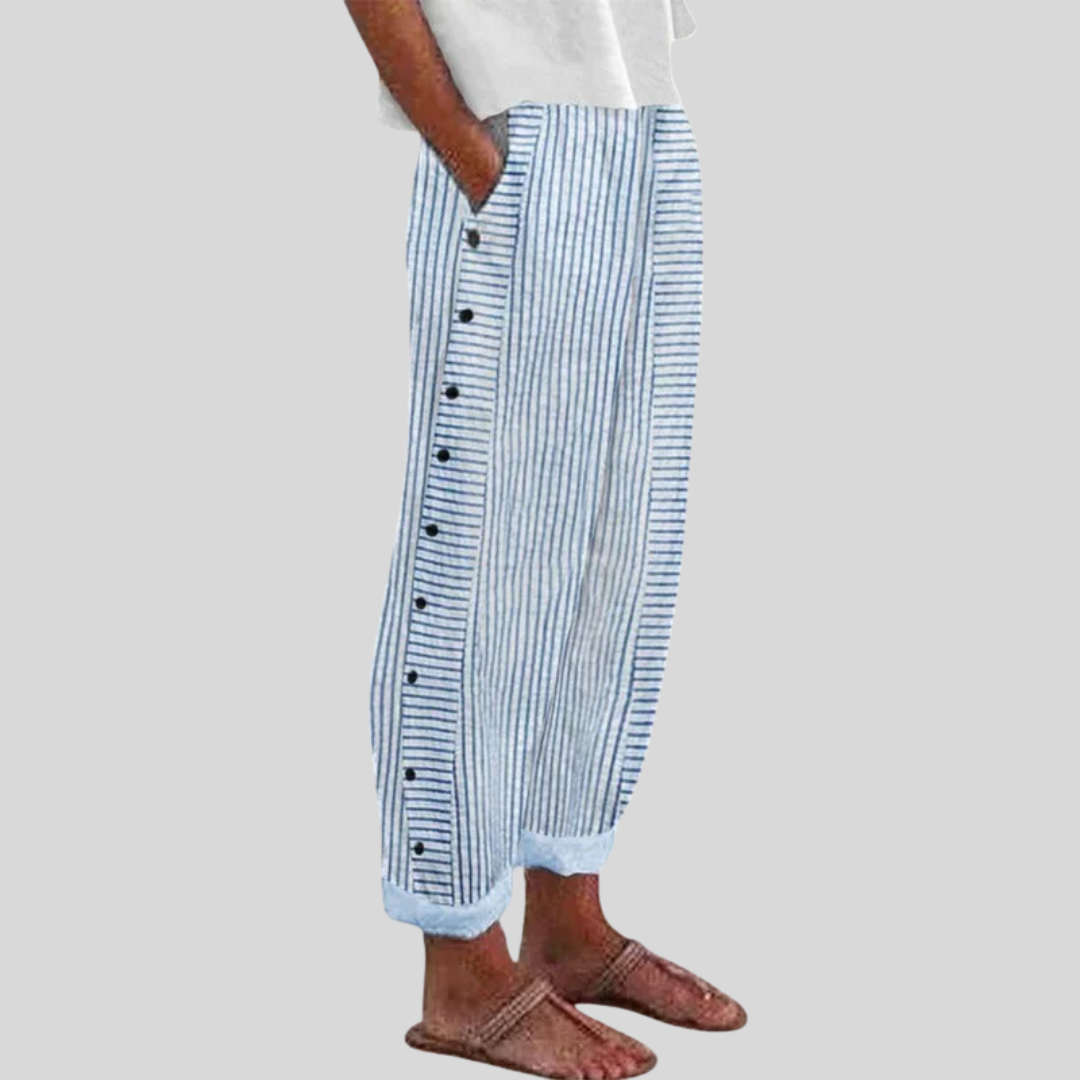 Elegante Hosen für Frauen Bertha Blau – Weiss Modehaus