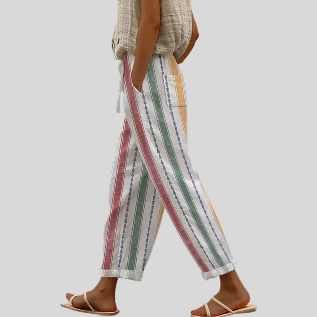 Bequeme Alltags-Hose Talani Bedruckt – Weiss Modehaus