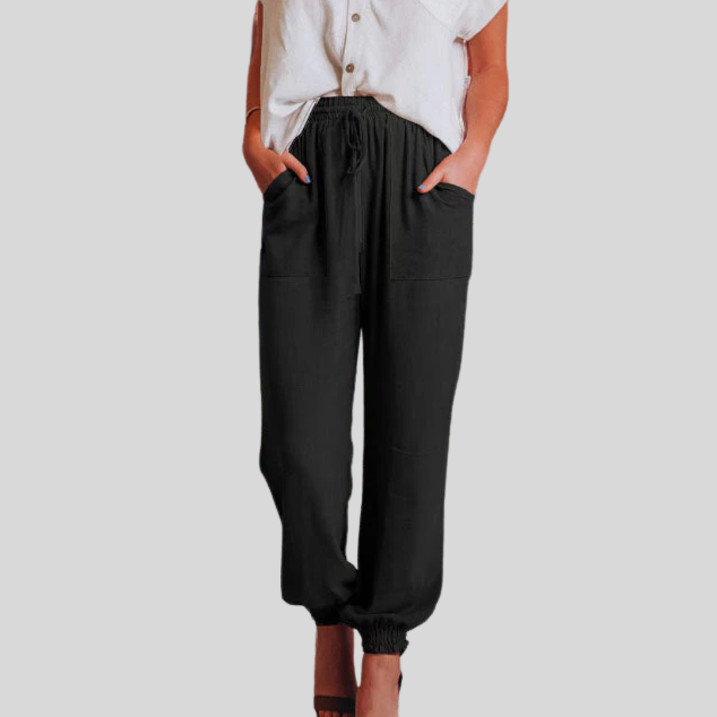 Elegante Jogginghosen mit Kordelzug Kaeli Schwarz – Weiss Modehaus