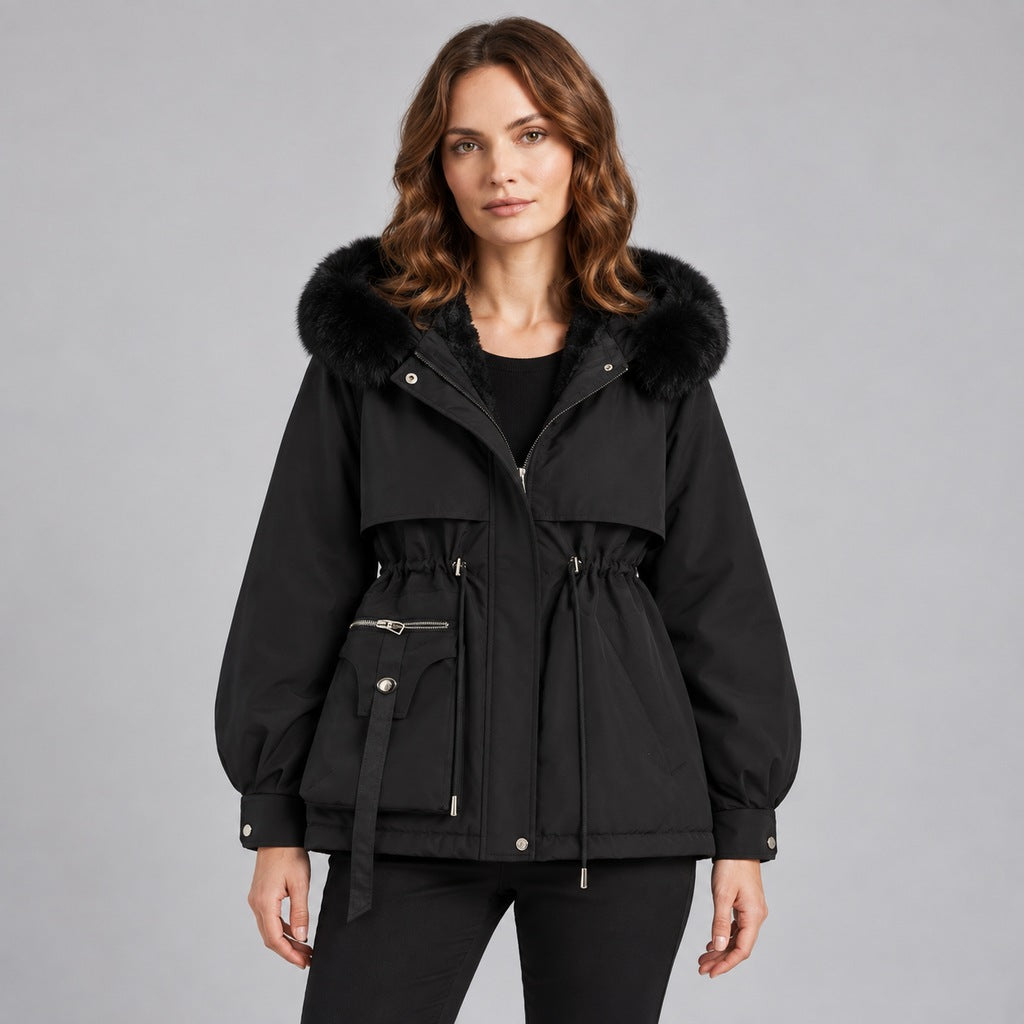 Kurze Parka mit Kapuze aus Kunstfell Damen Michela – Bild 2