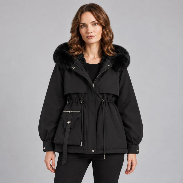 Kurze Parka mit Kapuze aus Kunstfell Damen Michela – Bild 2
