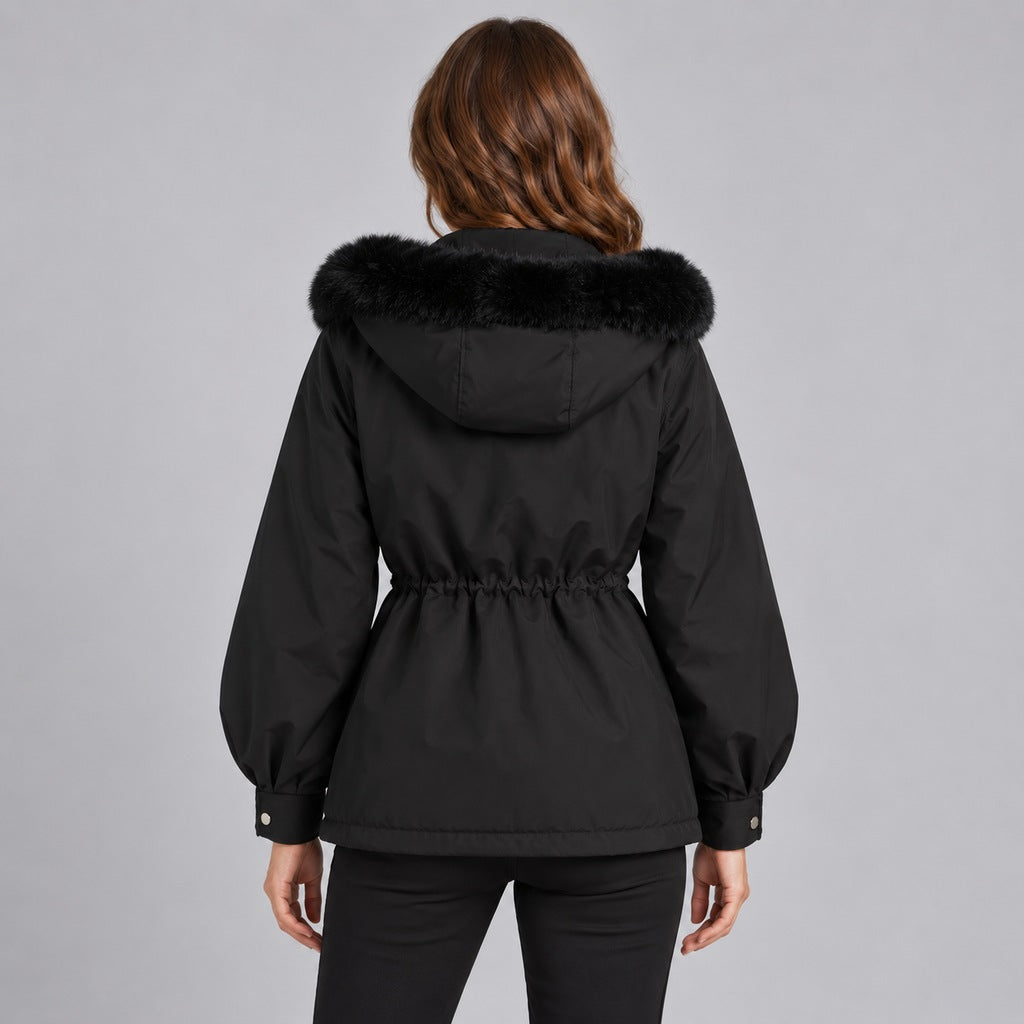 Kurze Parka mit Kapuze aus Kunstfell Damen Michela – Bild 4