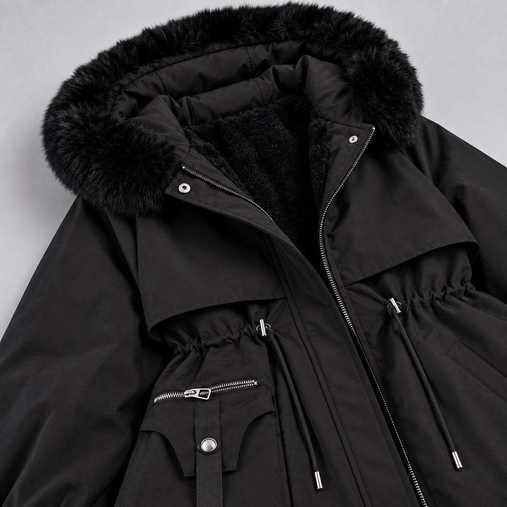 Kurze Parka mit Kapuze aus Kunstfell Damen Michela – Bild 6