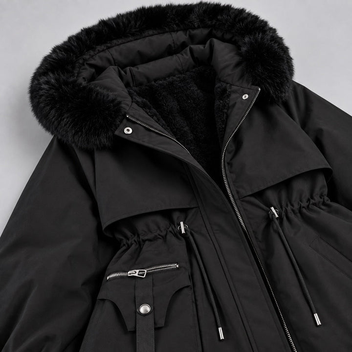 Kurze Parka mit Kapuze aus Kunstfell Damen Michela – Bild 6