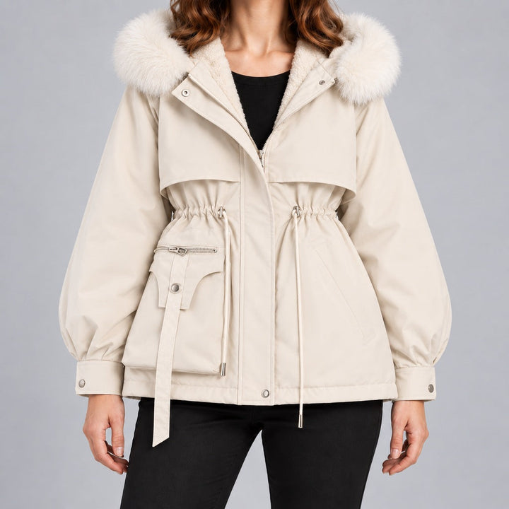 Kurze Parka mit Kapuze aus Kunstfell Damen Michela – Bild 8